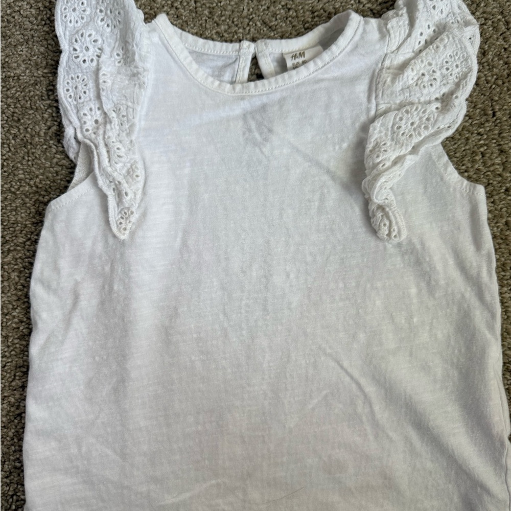 H&M Kids White Eyelet Ruffle Top